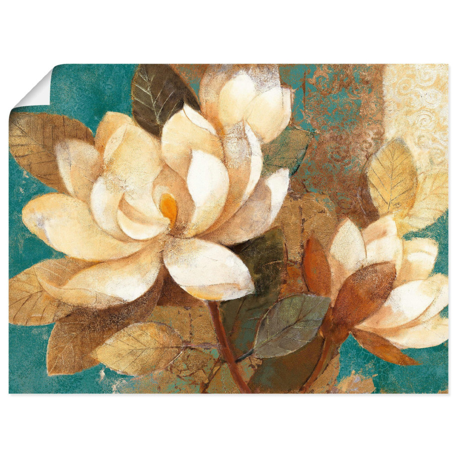 Artland Artprint Turquoise magnolia's als poster, muursticker in verschillende maten afbeelding 1