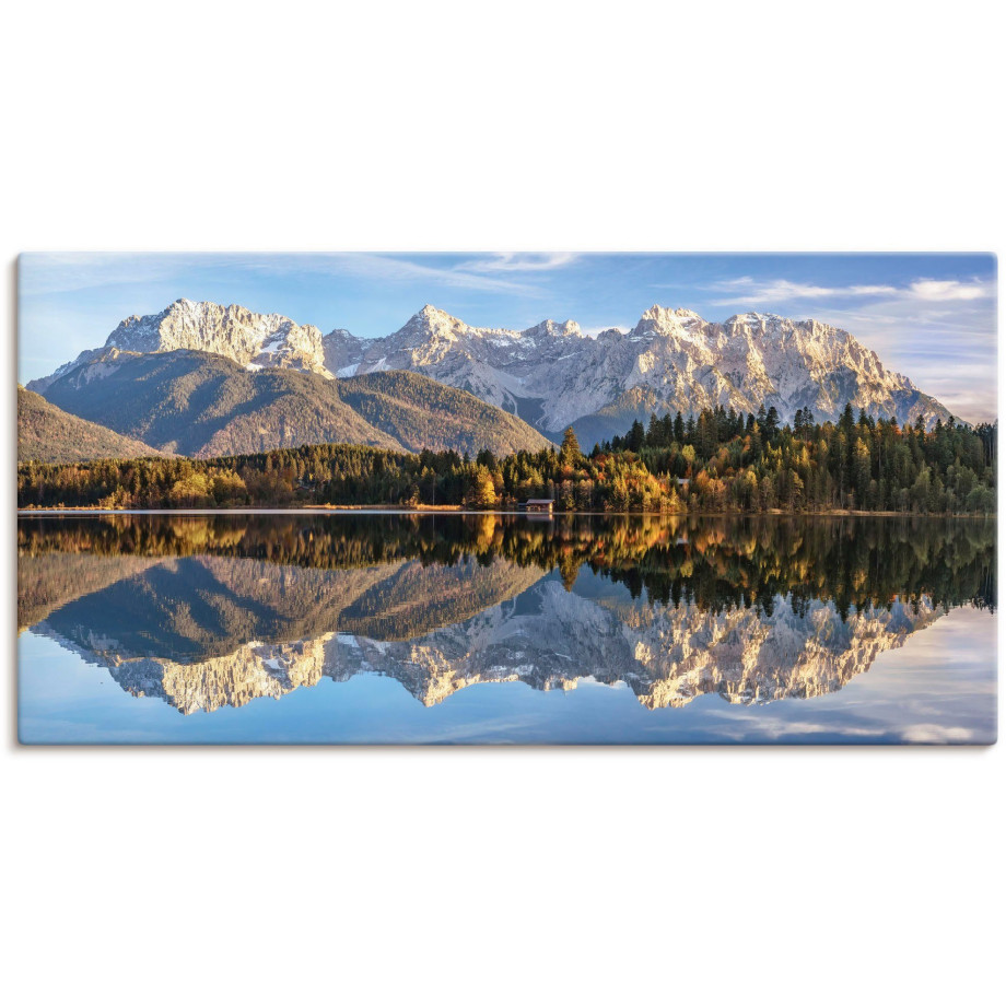 Artland Artprint Uitzicht op de Karwendel aan de Barmsee als artprint op linnen, muursticker in verschillende maten afbeelding 1