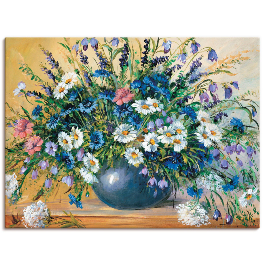 Artland Artprint Vaas met korenbloemen als artprint op linnen, poster, muursticker in verschillende maten afbeelding 1