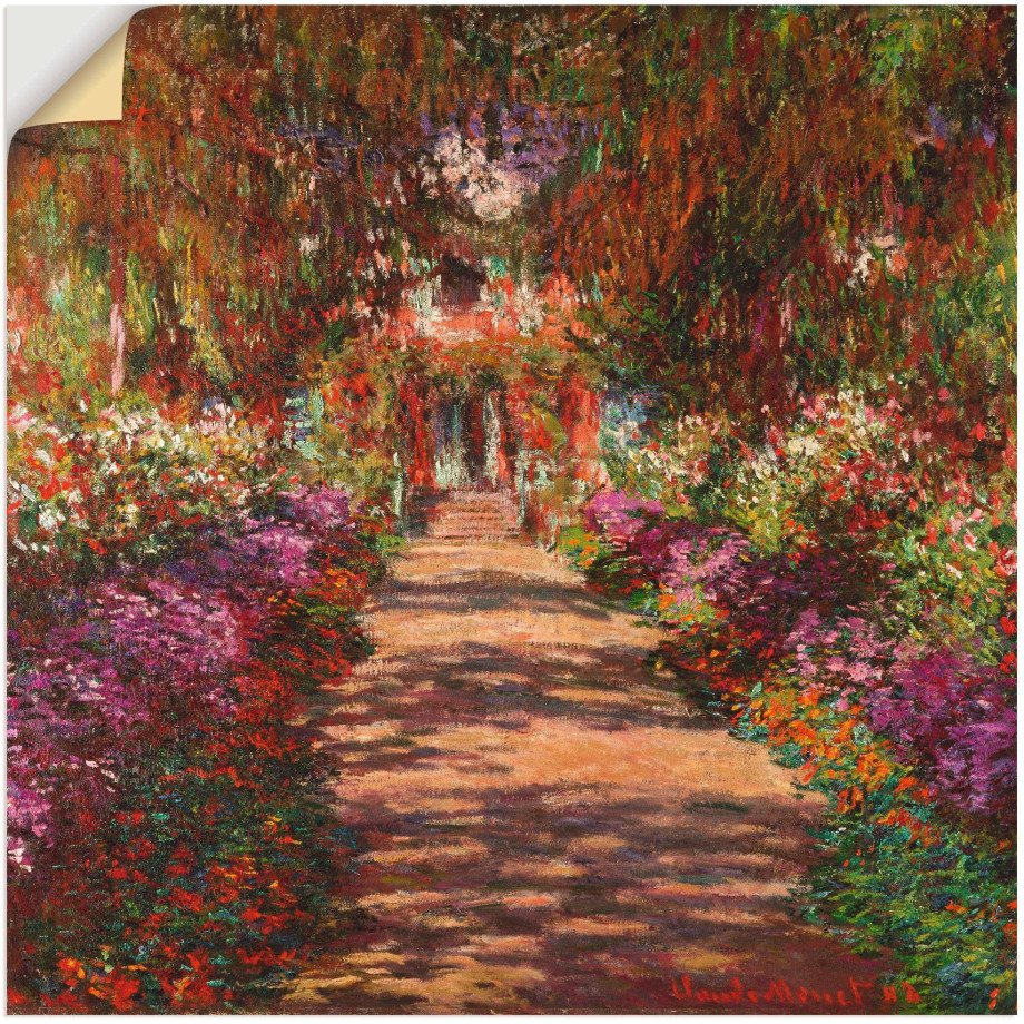 Artland Artprint Weg in Monets tuin in Giverny. 1902 als artprint van aluminium, artprint voor buiten, artprint op linnen, poster, muursticker afbeelding 1