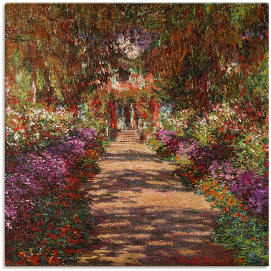 Artland Artprint Weg in Monets tuin in Giverny. 1902 als artprint van aluminium, artprint voor buiten, artprint op linnen, poster, muursticker afbeelding 1