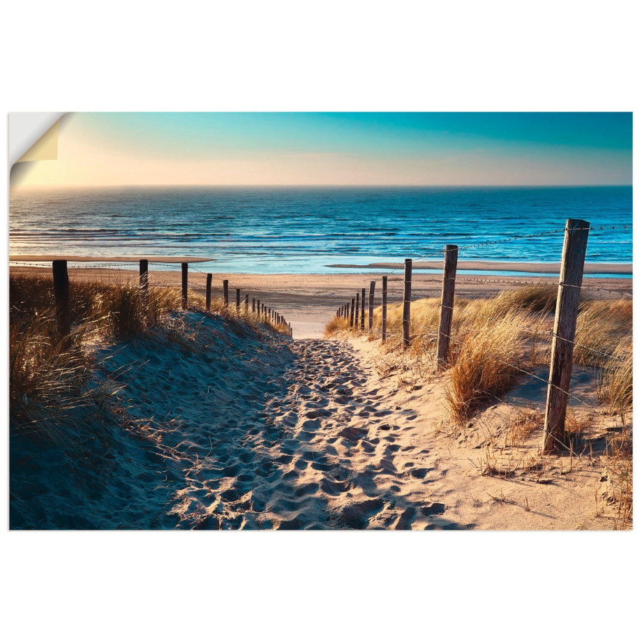 Artland Artprint Weg naar het Noordzeestrand zonsondergang als artprint van aluminium, artprint voor buiten, artprint op linnen, poster, muursticker afbeelding 1