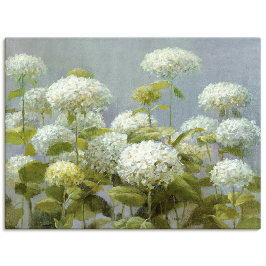 Artland Artprint Witte hortensia's tuin als artprint op linnen, poster, muursticker in verschillende maten afbeelding 1