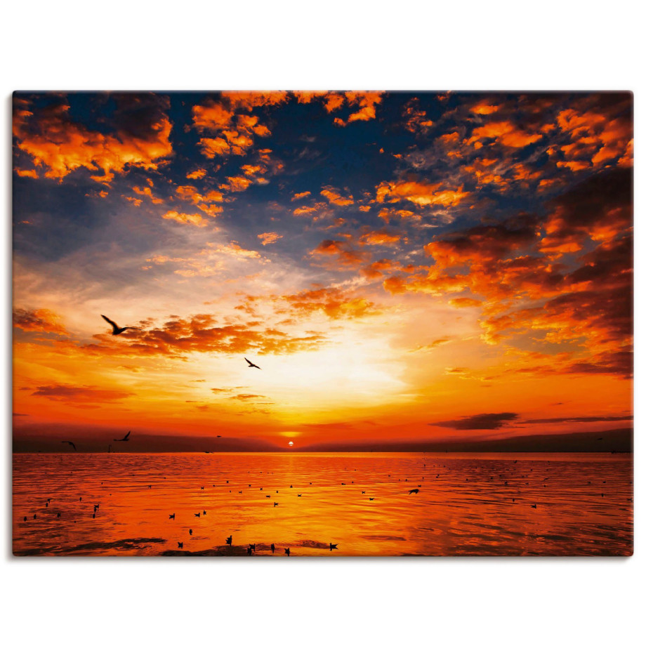 Artland Artprint Zonsondergang aan het strand als artprint op linnen, poster, muursticker in verschillende maten afbeelding 1