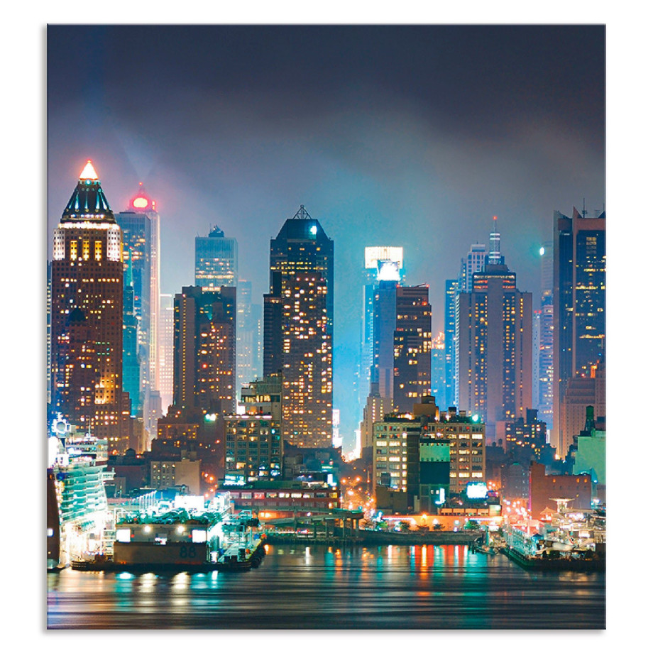 Artland Keukenwand New York City Times Square Aluminium spatscherm met plakband, gemakkelijke montage afbeelding 1