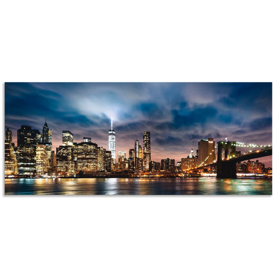 Artland Keukenwand Zonsopkomst boven Manhattan Aluminium spatscherm met plakband, gemakkelijke montage afbeelding 1