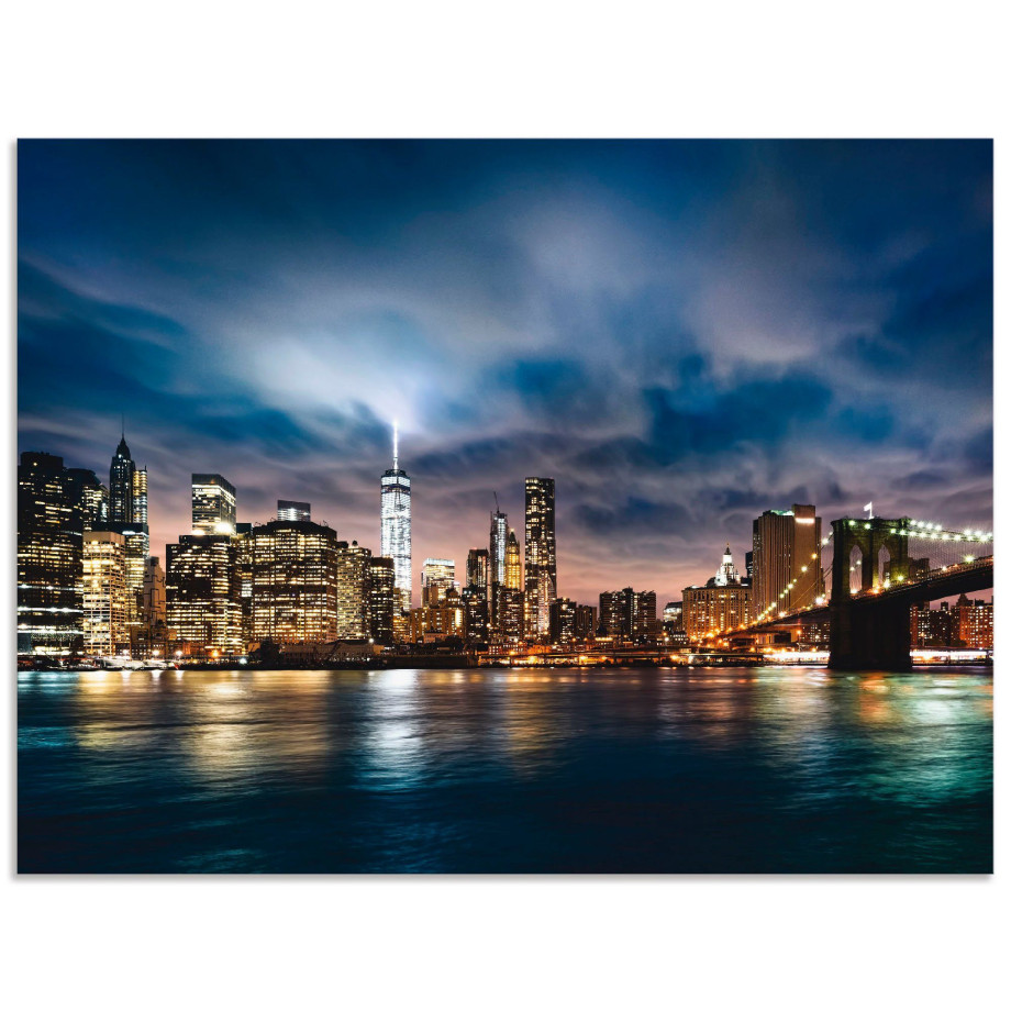 Artland Keukenwand Zonsopkomst boven Manhattan Aluminium spatscherm met plakband, gemakkelijke montage afbeelding 1