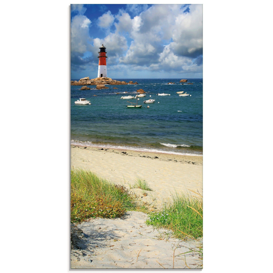 Artland Print op glas Blik door de duinen in verschillende maten afbeelding 1