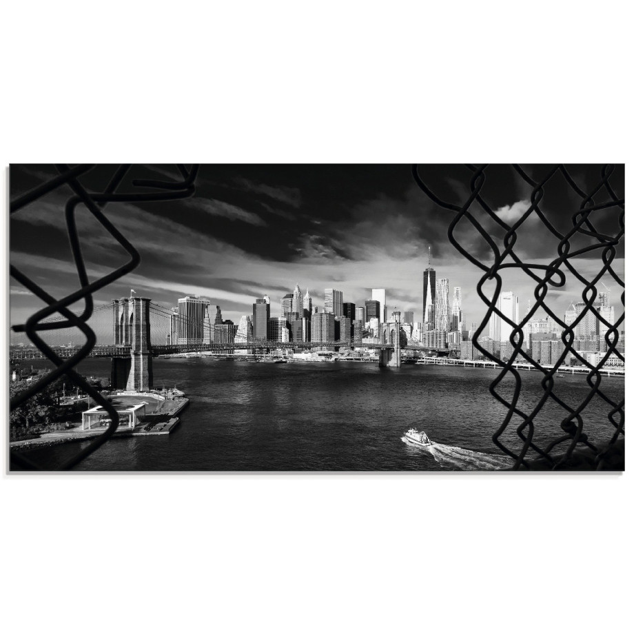 Artland Print op glas Brooklyn Bridge New York I afbeelding 1