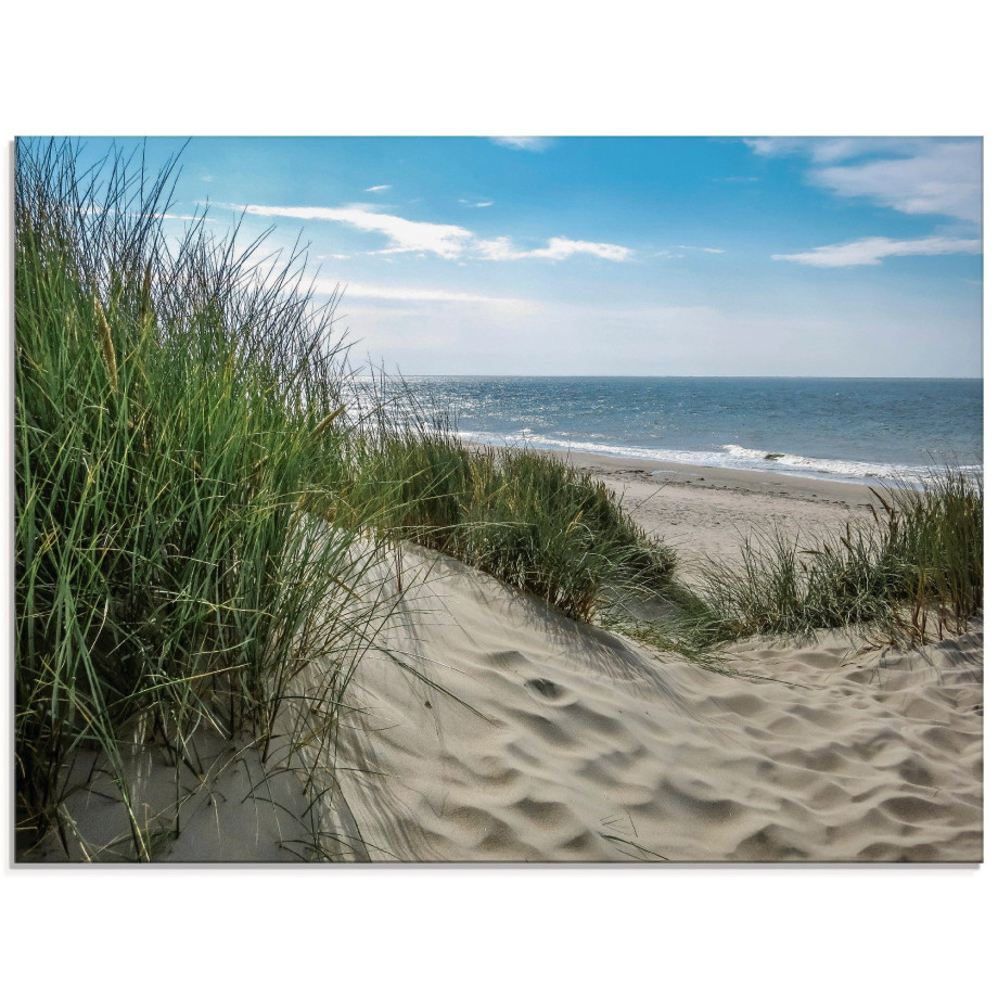 Artland Print op glas Duinlandschap in de zomer aan de Noordzee afbeelding 1