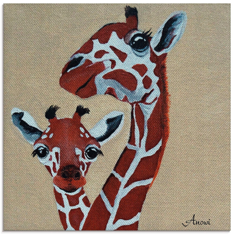 Artland Print op glas Giraffen in verschillende maten afbeelding 1