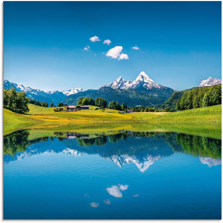 Artland Print op glas Landschap in de Alpen in verschillende maten afbeelding 1