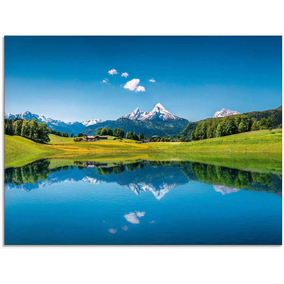 Artland Print op glas Landschap in de Alpen in verschillende maten afbeelding 1