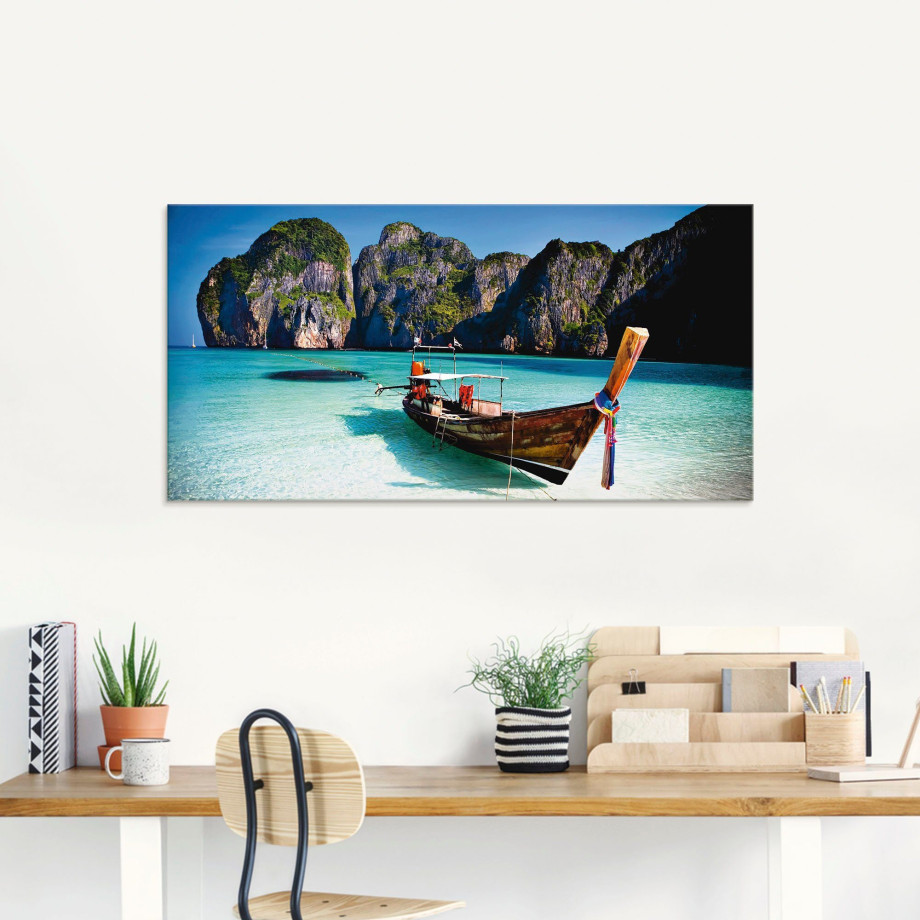 Artland Print op glas Maya Bay, Koh Phi Phi Leh, Thailand afbeelding 1