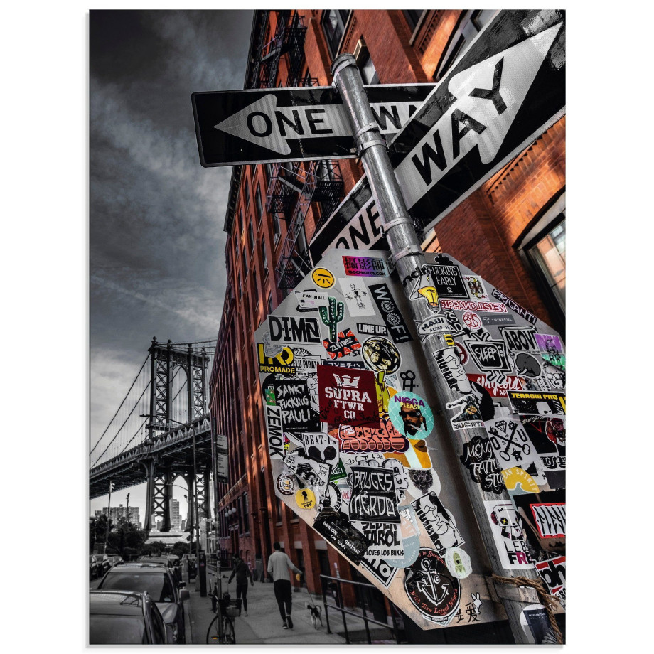 Artland Print op glas New York Street fotografie afbeelding 1