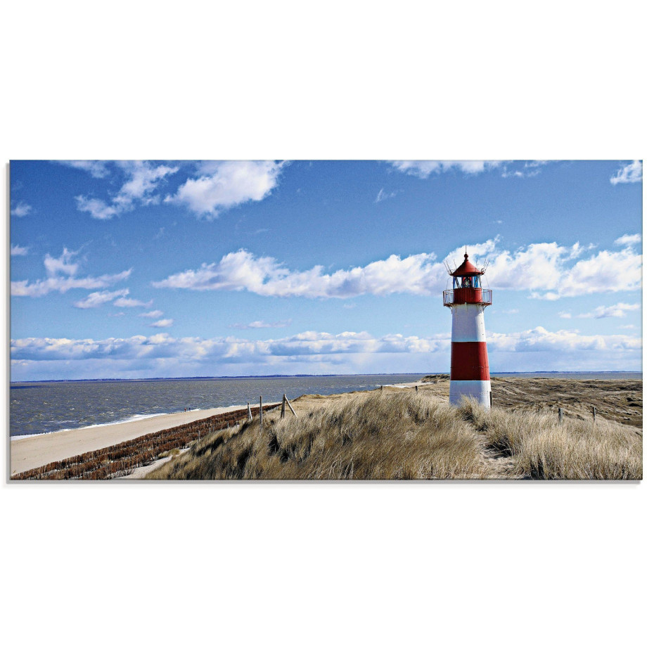 Artland Print op glas Vuurtoren Sylt in verschillende maten afbeelding 1