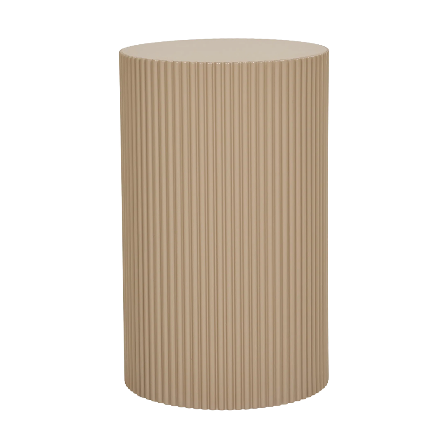 Asa houten bijzettafel donker beige - Ø 30 cm afbeelding 1