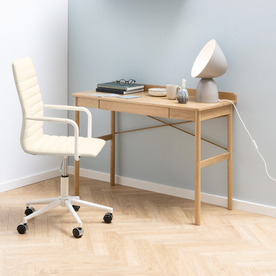 Bendt Bureau 'Ashlyn' Eiken met lade, 110 x 50cm Bendt Bureau 'Ashlyn' Eiken met lade, 110 x 50cm afbeelding 1