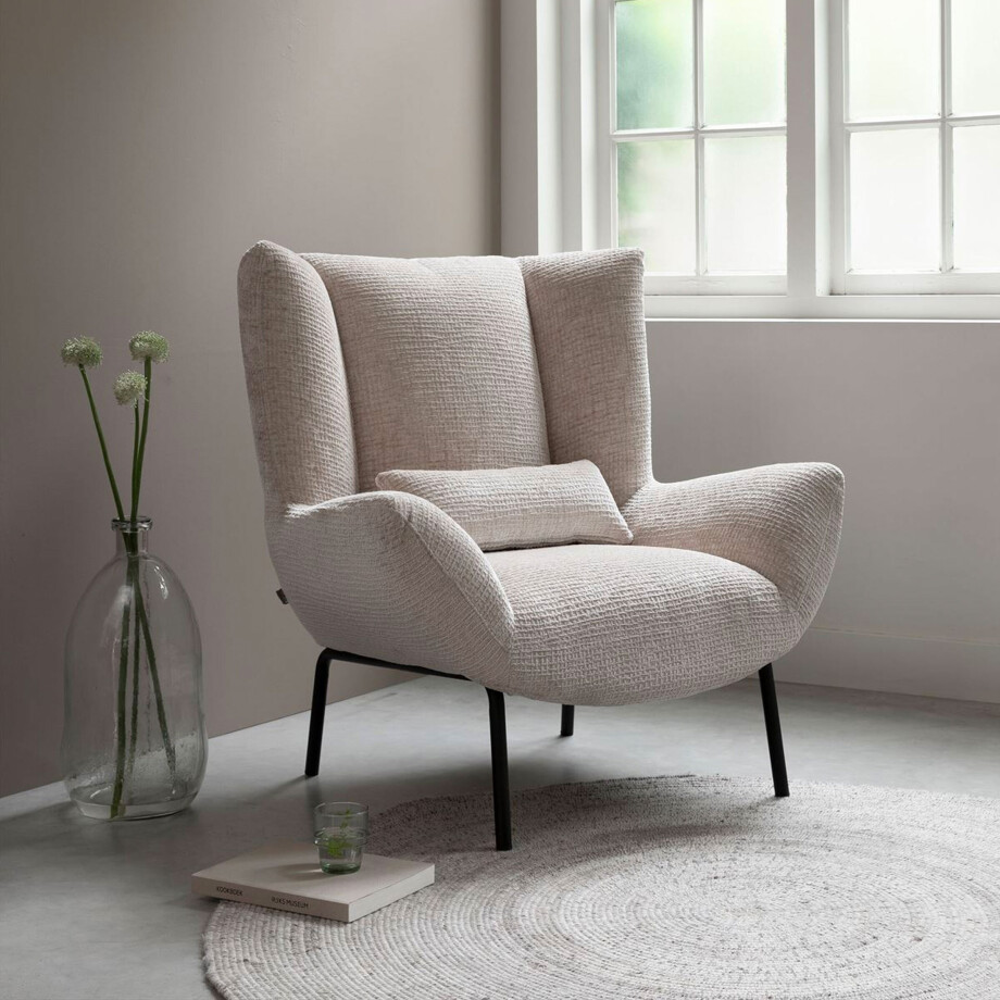 MUST Living Fauteuil 'Astro' Chenille, kleur Naturel afbeelding 1