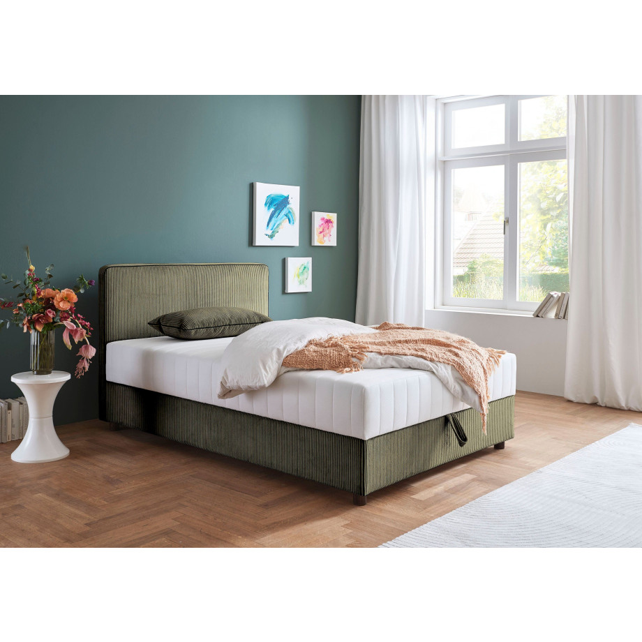 ATLANTIC home collection Bed Corinna Boxspring bed incl. opbergruimte, ribfluweel, verkrijgbaar in verschillende breedtes afbeelding 1