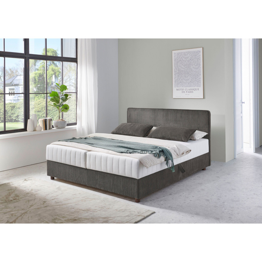 ATLANTIC home collection Bed Corinna Boxspring bed incl. opbergruimte, ribfluweel, verkrijgbaar in verschillende breedtes afbeelding 1