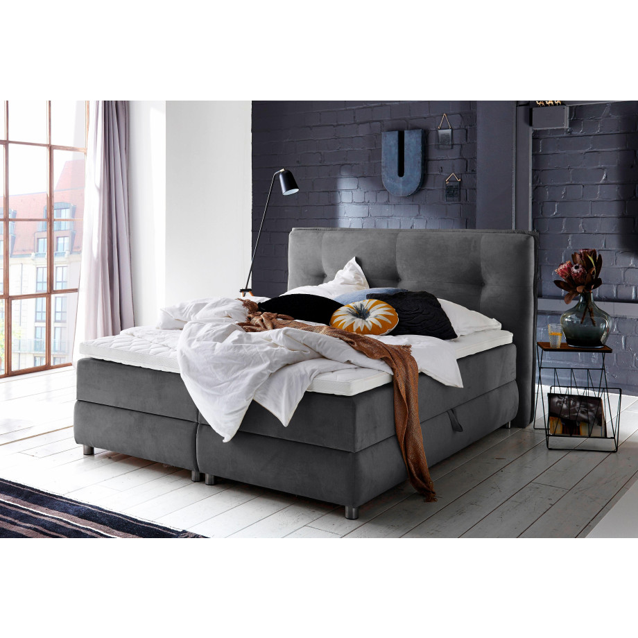 ATLANTIC home collection Boxspring Tilo met pocketveringsmatras, met bedkist en topmatras afbeelding 1