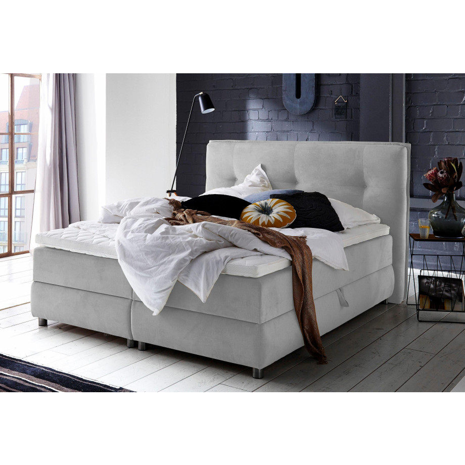 ATLANTIC home collection Boxspring Tilo met pocketveringsmatras, met bedkist en topmatras afbeelding 1