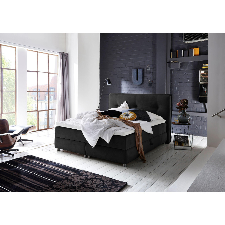 ATLANTIC home collection Boxspring Tilo met pocketveringsmatras, met bedkist en topmatras afbeelding 1