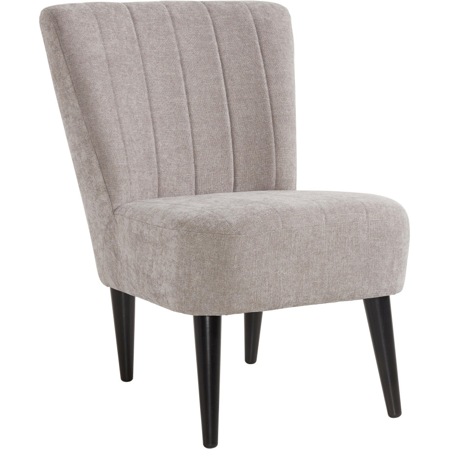 ATLANTIC home collection Cocktailfauteuil JAN met golfvering, massief houten poten afbeelding 1