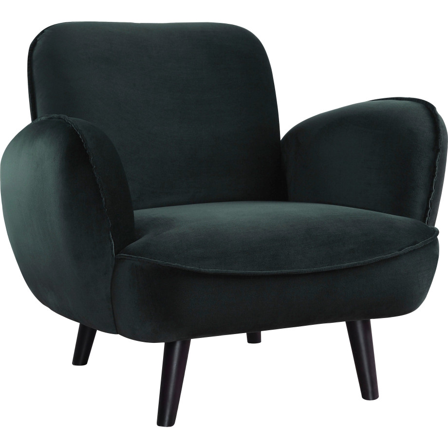 ATLANTIC home collection Fauteuil Ben met golfvering, massief houten poten, vrij plaatsbaar afbeelding 1