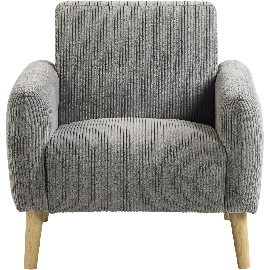 ATLANTIC home collection Fauteuil Moby met binnenvering, kleine zak en moderne ribfluwelen bekleding afbeelding 1