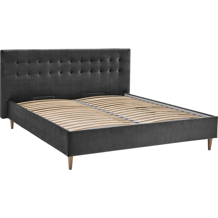 ATLANTIC home collection Gestoffeerd bed Veronika met bedkist en lattenbodem afbeelding 1