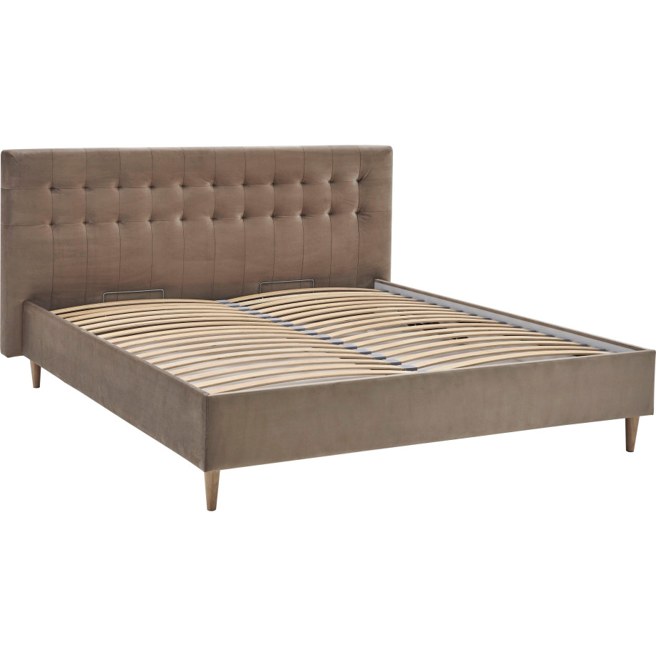 ATLANTIC home collection Gestoffeerd bed Veronika met bedkist en lattenbodem afbeelding 1