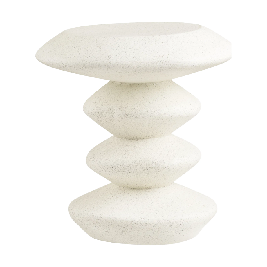 Aukje fiberclay bijzettafel wit - Ø 36 x 46 cm Aukje fiberclay bijzettafel wit - Ø 36 x 46 cm afbeelding 1