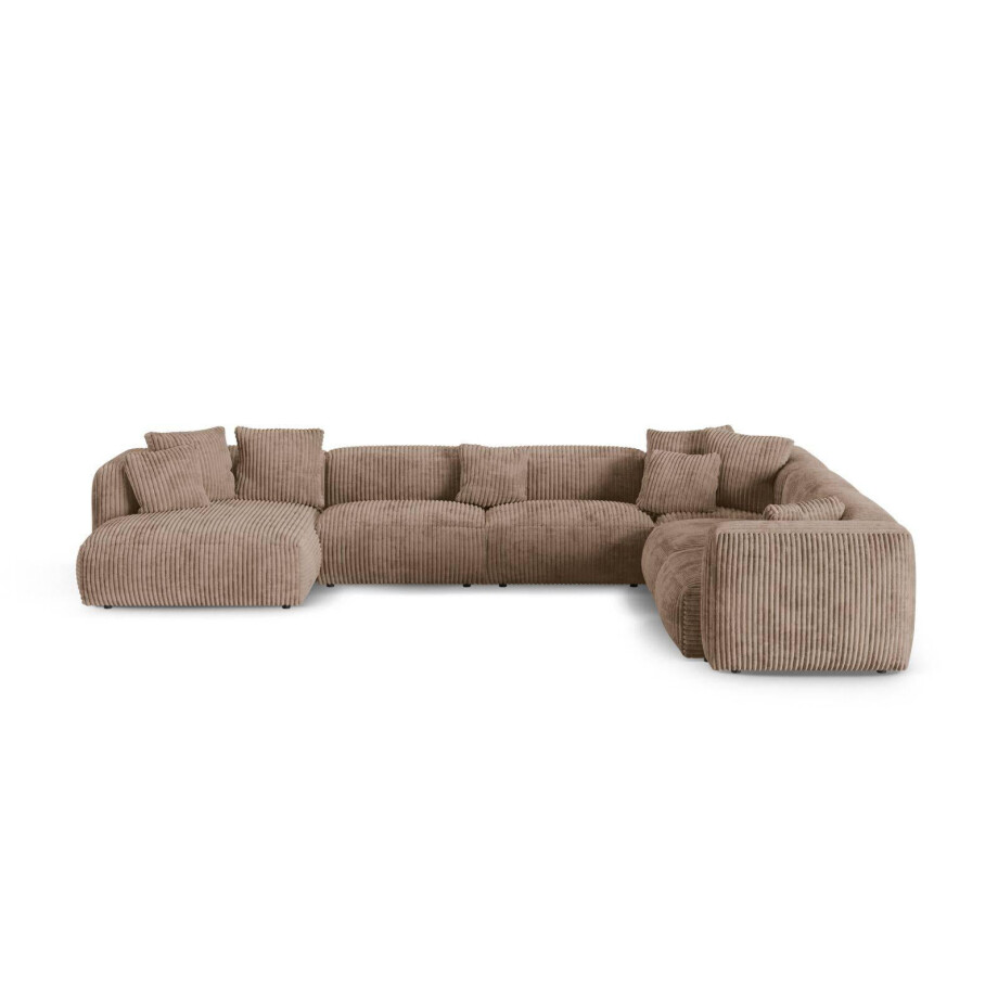 Modulaire hoekbank Martina rechts ribstof | Micadoni Home afbeelding 1
