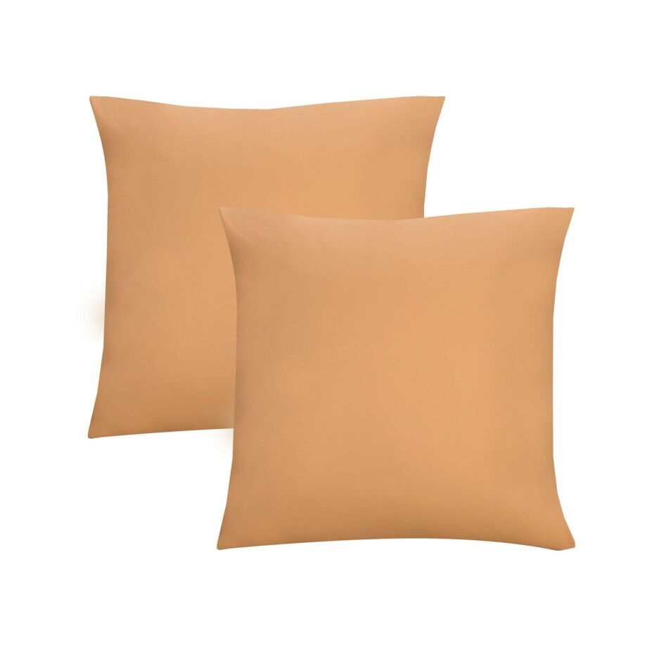 Biberna Fijne jersey kussenhoes (Goud, 40x40) afbeelding 1