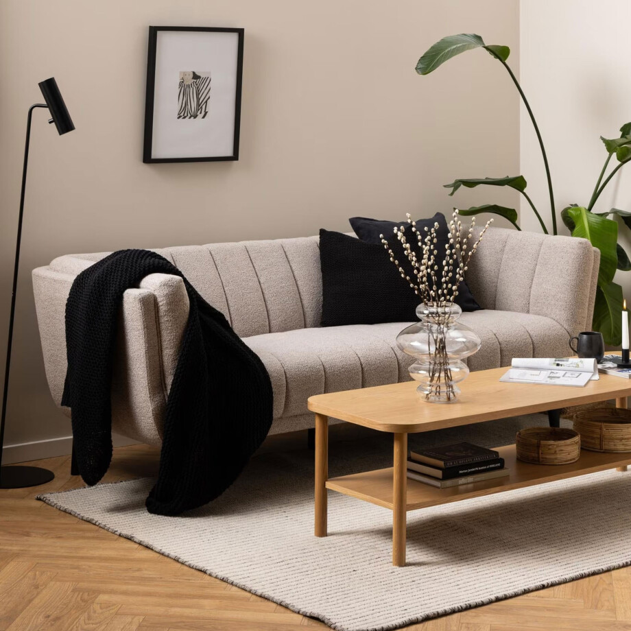 Bendt 3-zits Bank 'Liselot' Bouclé, kleur Beige afbeelding 1