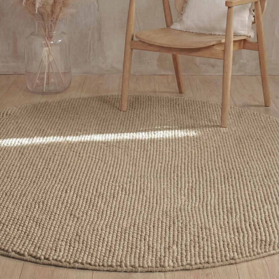 Vloerkleed Diana Rond - Beige Xcm - Wol - Dekbed-Discounter.nl afbeelding 