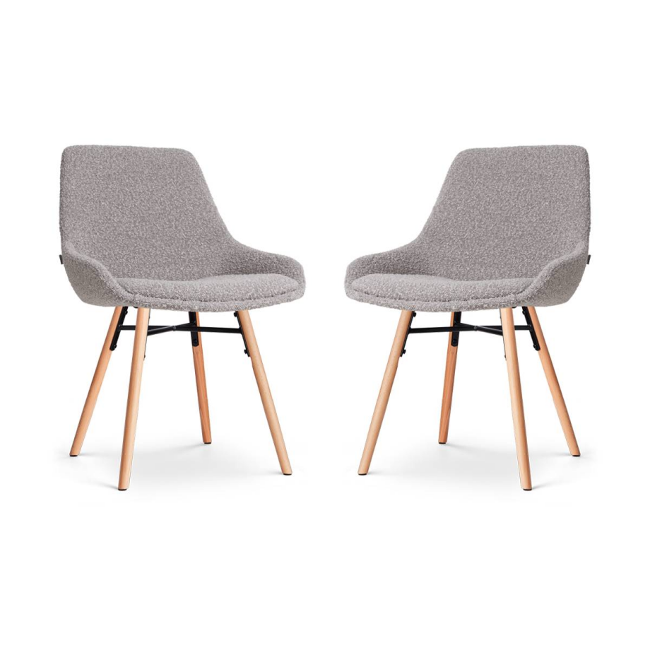 Set van 2 eetkamerstoelen Nena-Isa bouclé | Nolon Set van 2 eetkamerstoelen Nena-Isa bouclé | Nolon afbeelding 1