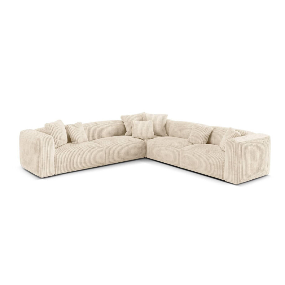 5-zits hoekbank Martina ribstof | Micadoni afbeelding 1