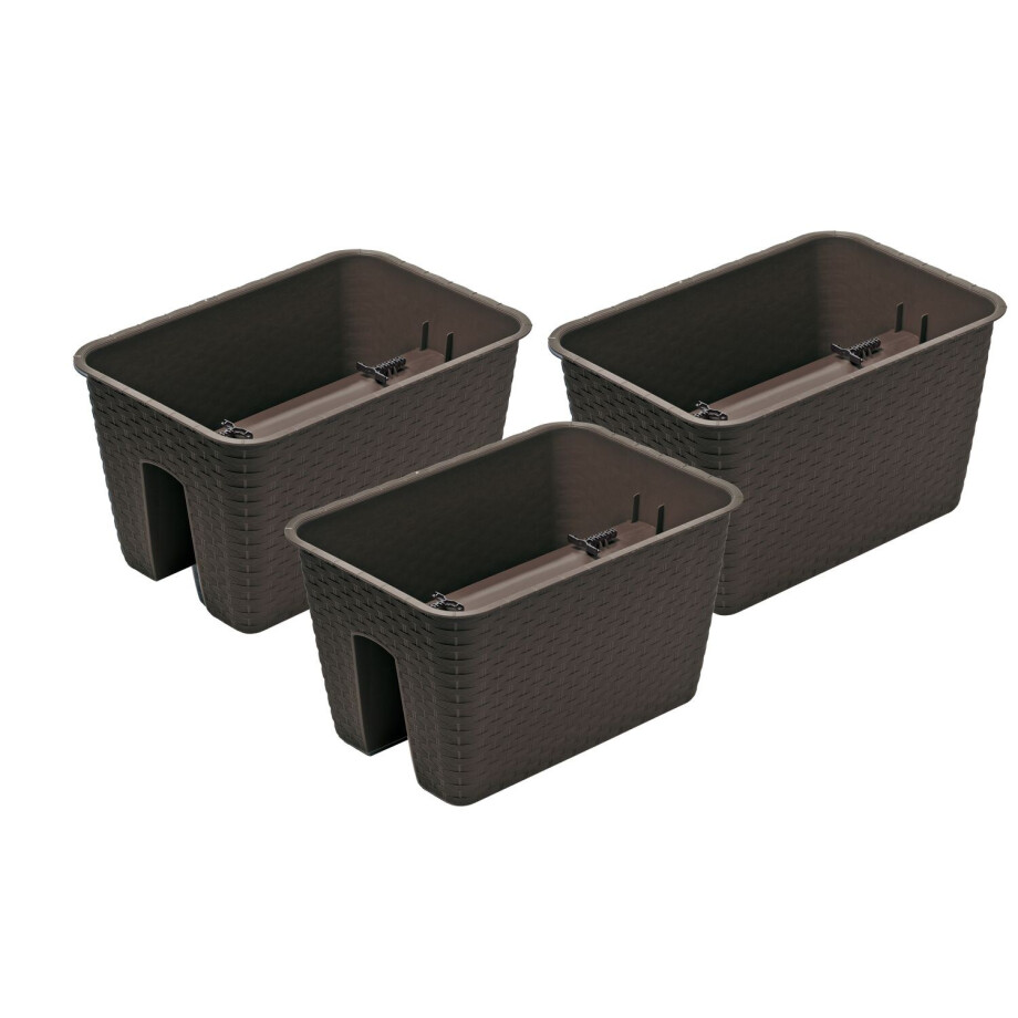 Prosperplast 3 railing bloempotten (Rechthoekig, Bruin, 39,6 x 27,2 x 22,5 cm) Prosperplast 3 railing bloempotten (Rechthoekig, Bruin, 39,6 x 27,2 x 22,5 cm) afbeelding 1