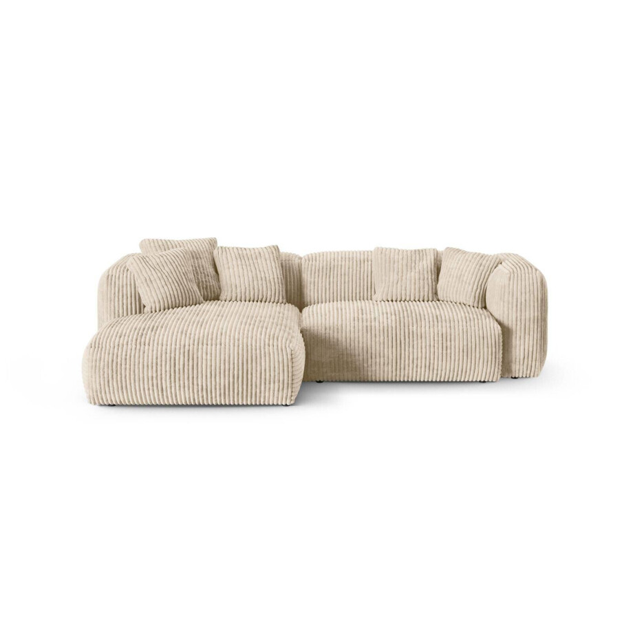 Modulaire hoekbank Martina links ribstof | Micadoni Home afbeelding 1