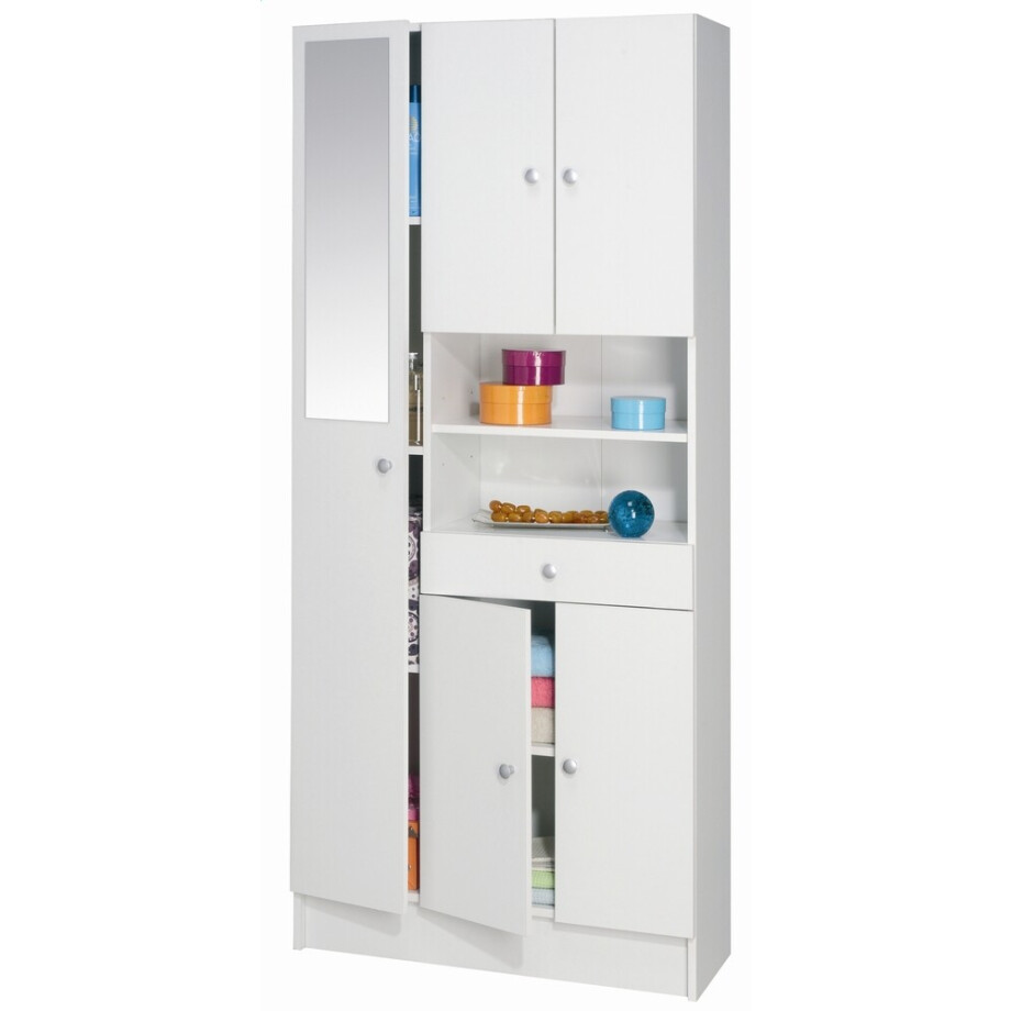 Badkamerkast Belly 3 wit met Spiegeldeur Badkamerkast Belly 3 wit met Spiegeldeur afbeelding 1
