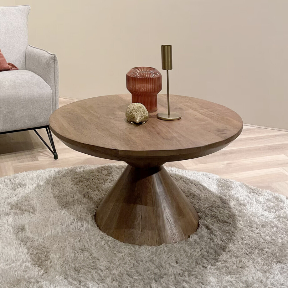 Brix Ronde Ronde Salontafel 'Baltho' Mangohout, 80cm, kleur Bruin Brix Ronde Ronde Salontafel 'Baltho' Mangohout, 80cm, kleur Bruin afbeelding 1
