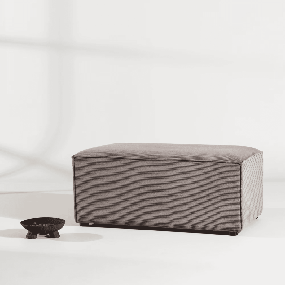 Nohr Poef 'Yulonda' Rib, kleur Bruin Nohr Poef 'Yulonda' Rib, kleur Bruin afbeelding 1