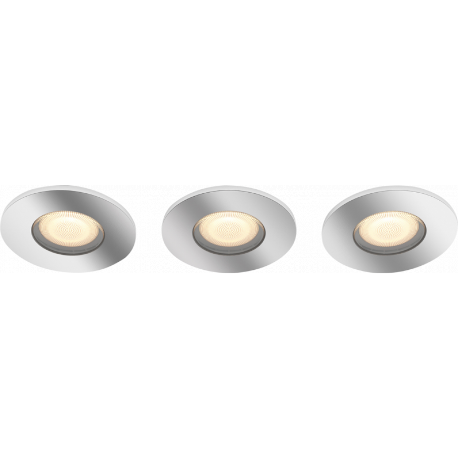 Philips Hue Adore badkamerinbouwspot White Ambiance 3-pack + dimmer afbeelding 