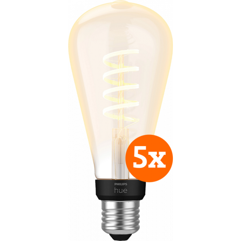 Philips Hue Filament White Ambiance Edison XL 5-pack afbeelding 