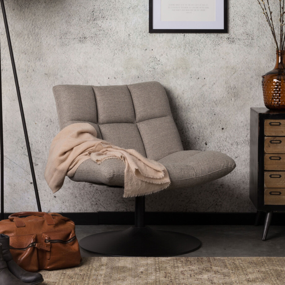 Dutchbone Fauteuil 'Bar' kleur Lichtgrijs afbeelding 1