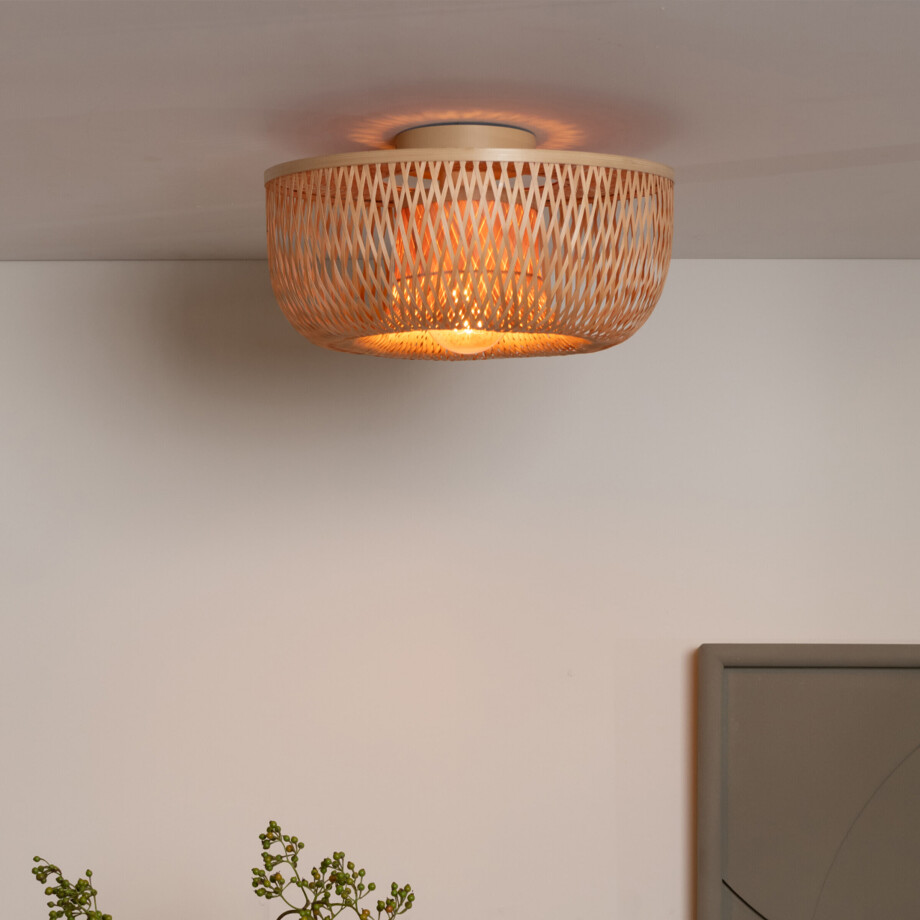GOOD&MOJO Plafondlamp 'Barbados' Bamboe, 35cm, kleur Naturel afbeelding 1
