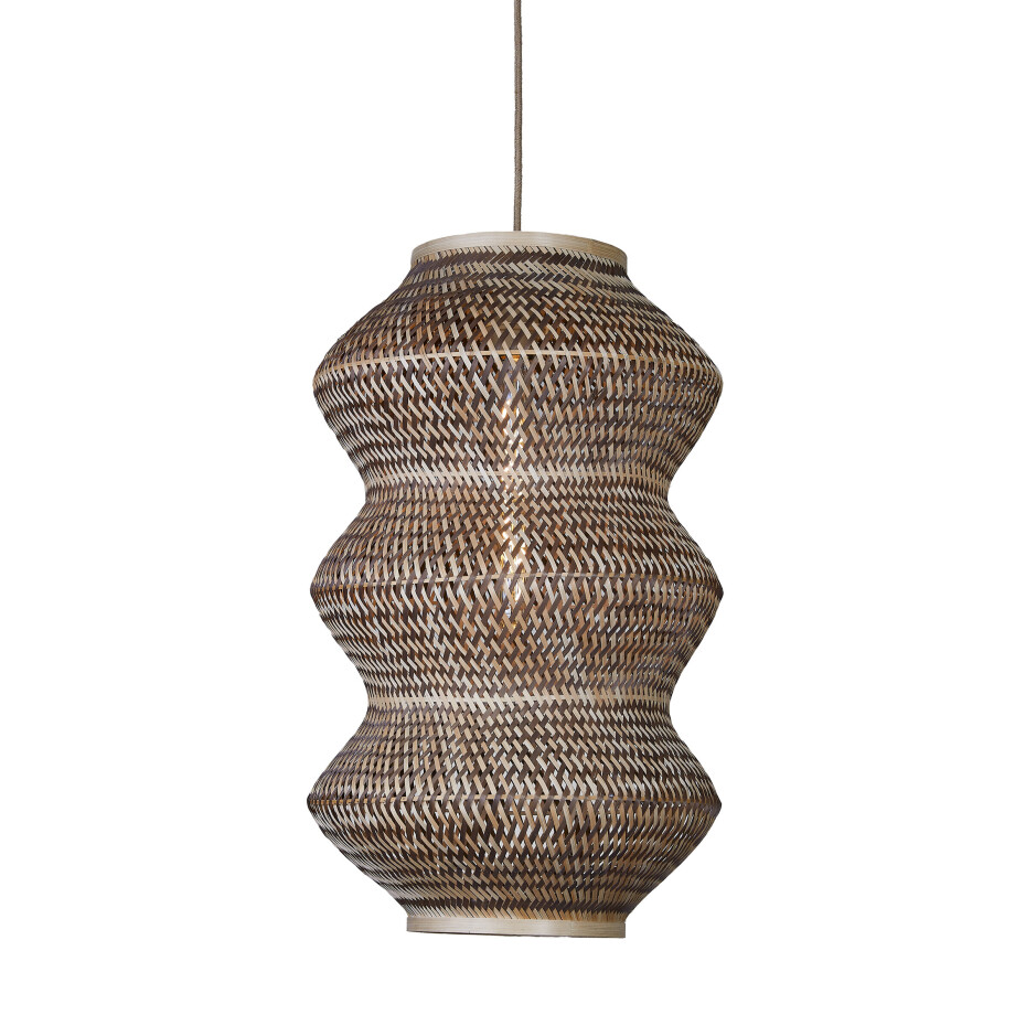 GOOD&MOJO Hanglamp 'Barbados' Bamboe, 3-lamps, kleur Naturel/Bruin afbeelding 1